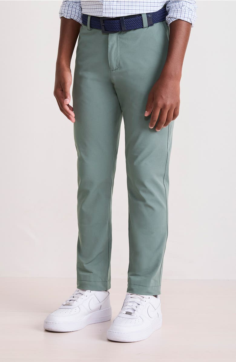 vineyard vines Kids' Flat Front Performance Chinos, Alternate, color, Balsam