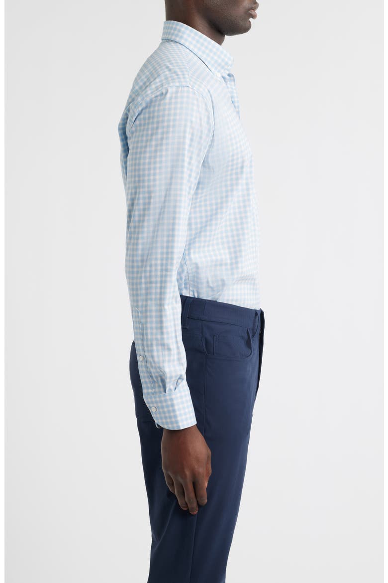 Felix Crown Lite Gingham Check Performance Twill Button-Down Shirt, Alternate, color, COTTAGE BLUE