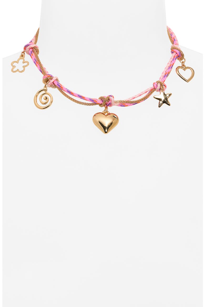 Braided Cord Charm Necklace, Alternate, color, MULTI