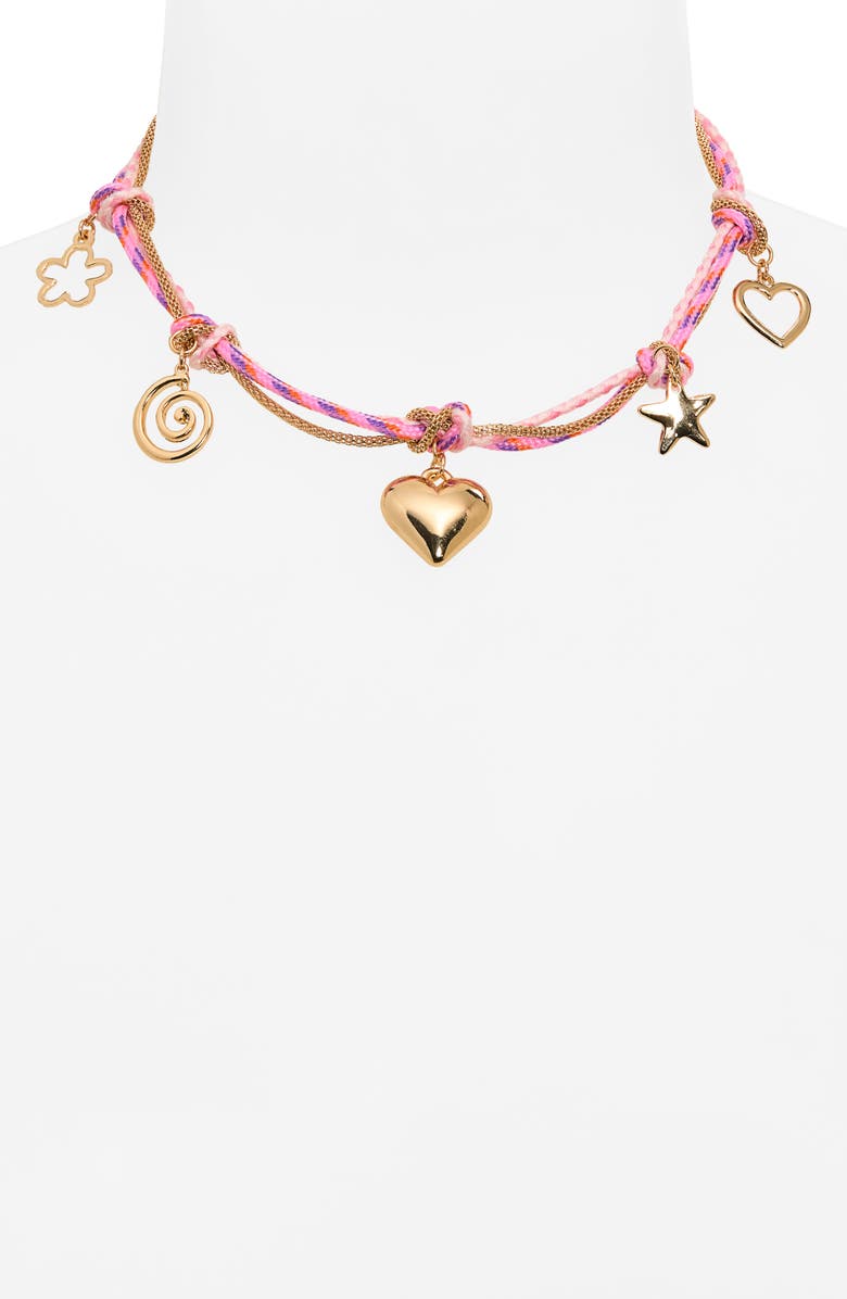 BP. Braided Cord Charm Necklace, Alternate, color, Multi