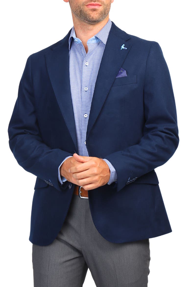 Luxe Touch Sport Coat, Alternate, color, NAVY