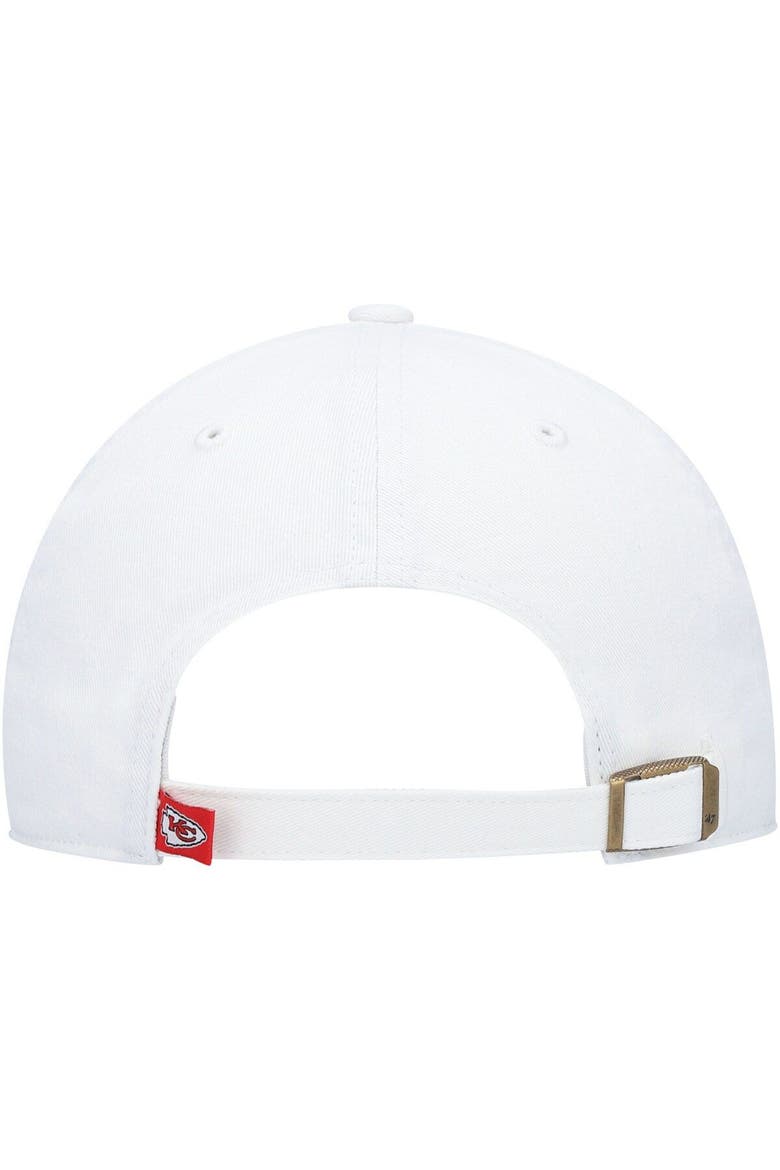 Men's '47 White Kansas City Chiefs Logo Clean Up Adjustable Hat, Alternate, color, White