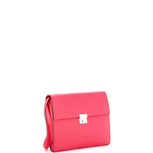 Pre-owned Hermes Hermes Clic Wallet On Strap Epsom 16 In Pink