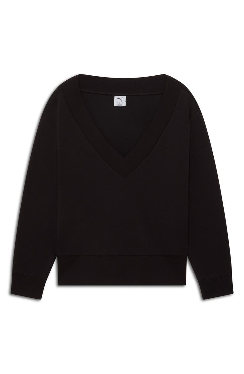 PUMA Essential V-Neck Sweatshirt, Alternate, color, Puma Black