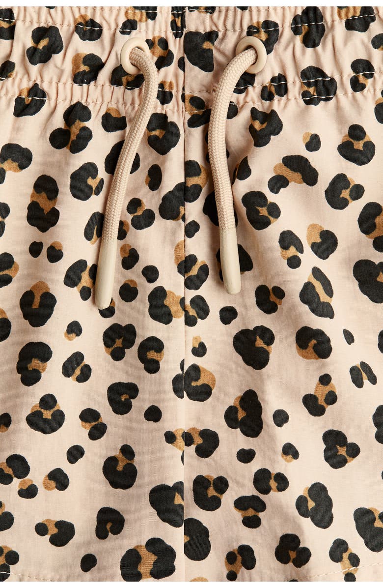 H&M Patterned Swim Shorts, Alternate, color, Light Beige/Leopard Print