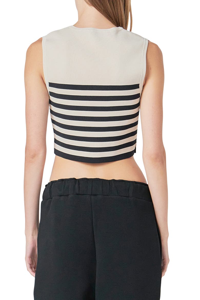Stripe Crop Tank, Alternate, color, BEIGE/ BLACK