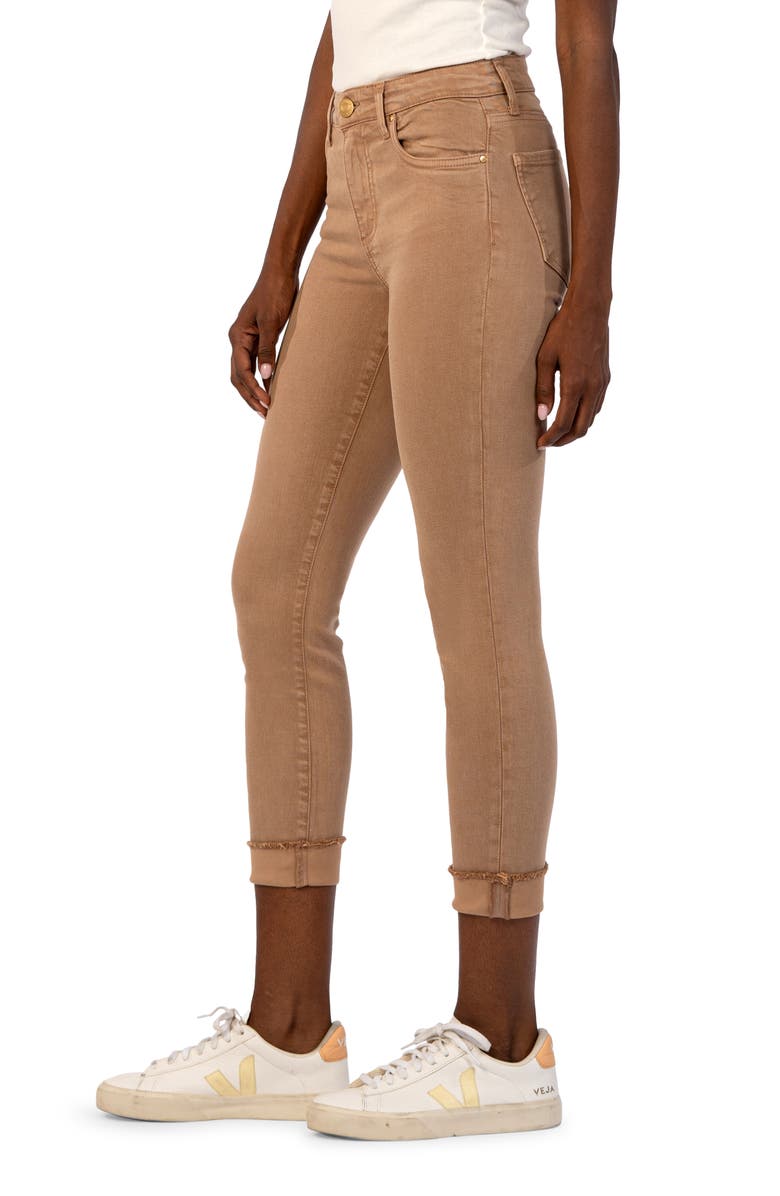 KUT from the Kloth Amy Fray Hem Crop Skinny Jeans, Alternate, color, Cappuccino