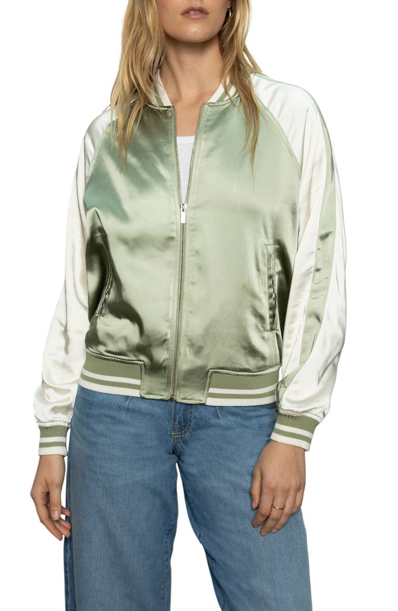 Sanctuary Souvenir Varsity Jacket, Alternate, color, Sage