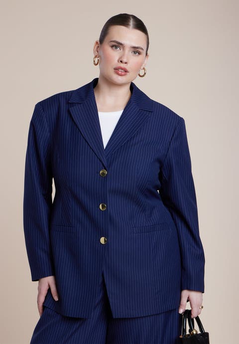 Nipped Waist Blazer With Back Adjuster (Plus)