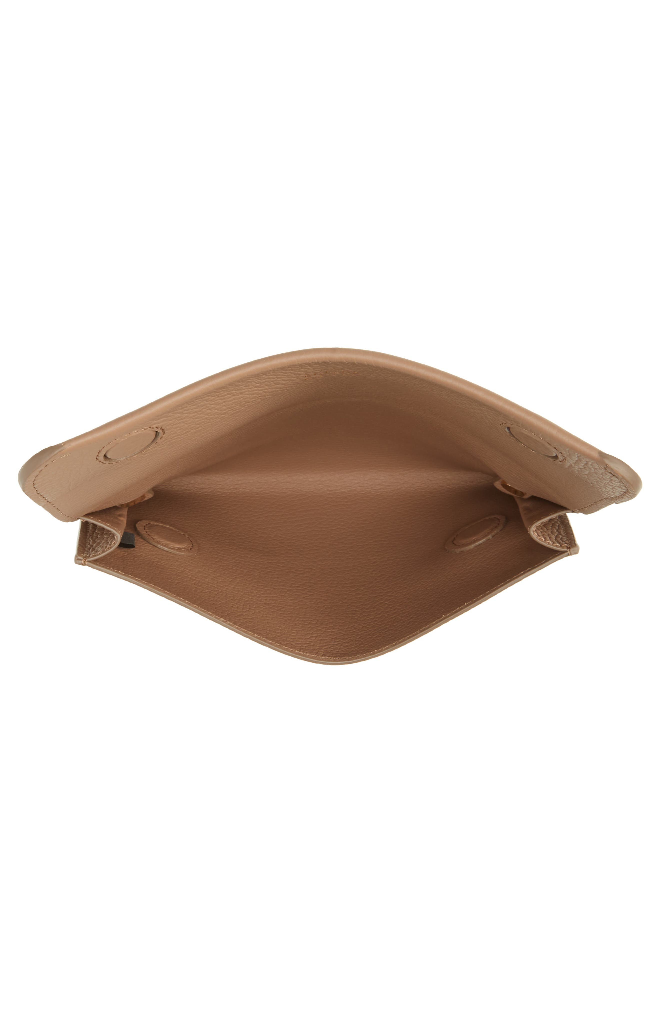 System Leather Clutch, Alternate, color, CAPPUCCINO