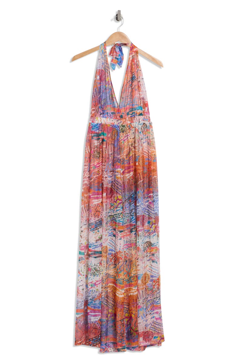 M Missoni Halter Sleeveless Wide Leg Jumpsuit, Main, color, Orange Multi