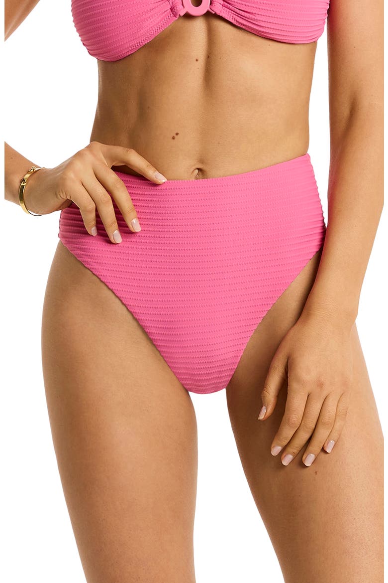 Retro High Waist Bikini Bottoms, Main, color, CANDY