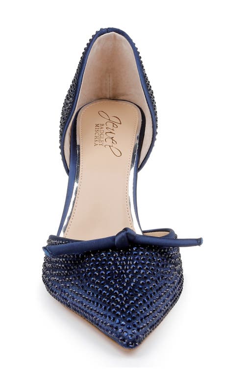 Jewel Badgley Mischka Women's Terresa Stiletto Pumps In Navy Satin