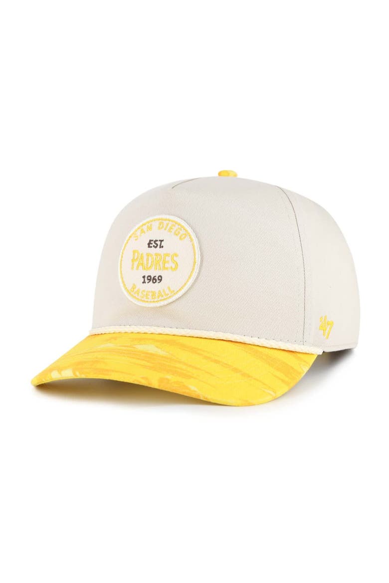 Men's '47 Cream/Gold San Diego Padres Fiji Rope Hitch Adjustable Hat, Main, color, Cream