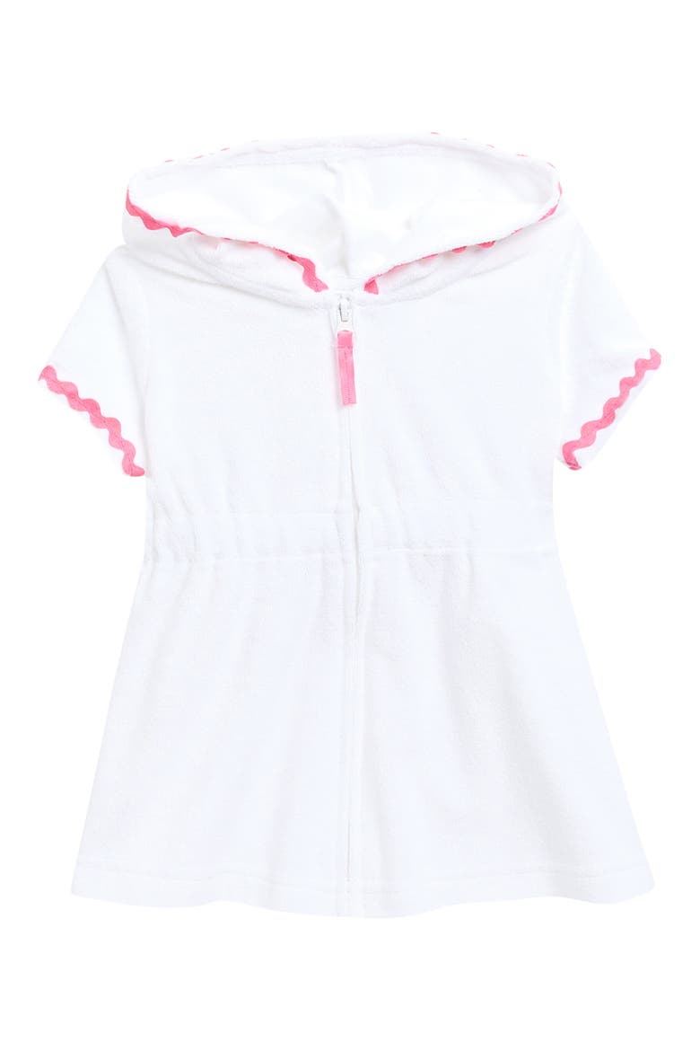 Zip Front Hooded Cover-Up Dress, Main, color, WHITE
