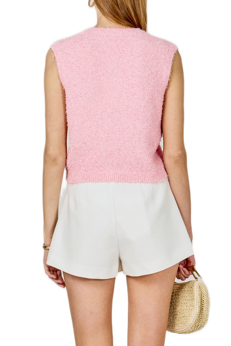 Textured Sweater Vest, Alternate, color, PINK