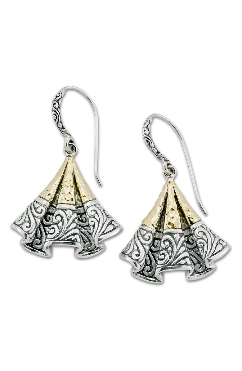 SAMUEL B. Sterling Silver & 18K Gold Fan Drop Earrings, Main, color, Silver And Gold
