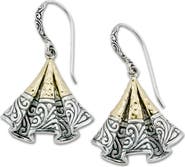 SAMUEL B. Sterling Silver & 18K Gold Fan Drop Earrings