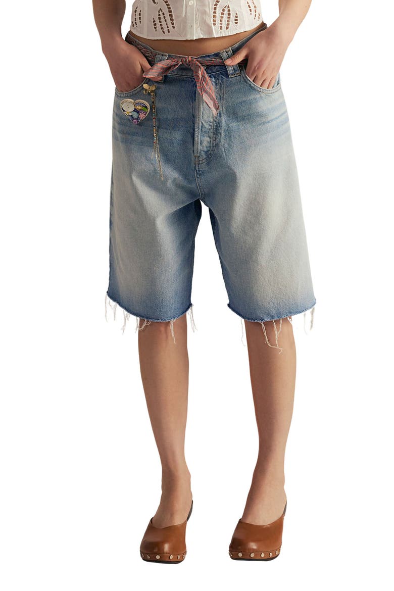 Montana Raw Hem Bermuda Shorts, Main, color, COWGIRL BLUES