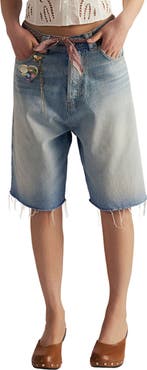 Free People Montana Raw Hem Bermuda Shorts