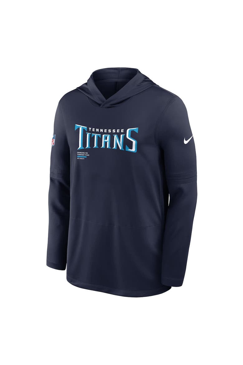 Men's Nike Navy Tennessee Titans Sideline Pure Fury Performance Long Sleeve Hoodie T-Shirt, Alternate, color, Navy