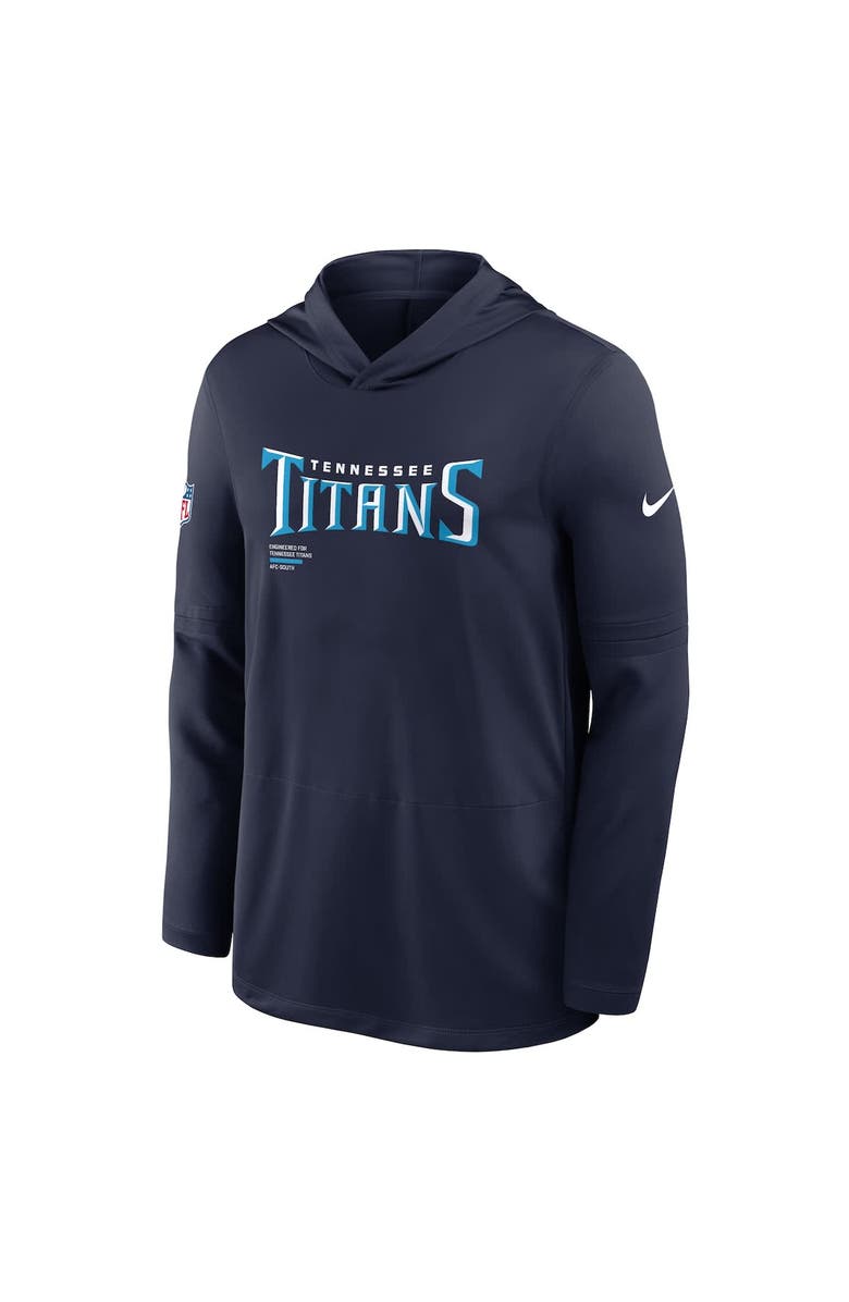 Nike Men's Nike Navy Tennessee Titans Sideline Pure Fury Performance Long Sleeve Hoodie T-Shirt, Alternate, color, Navy