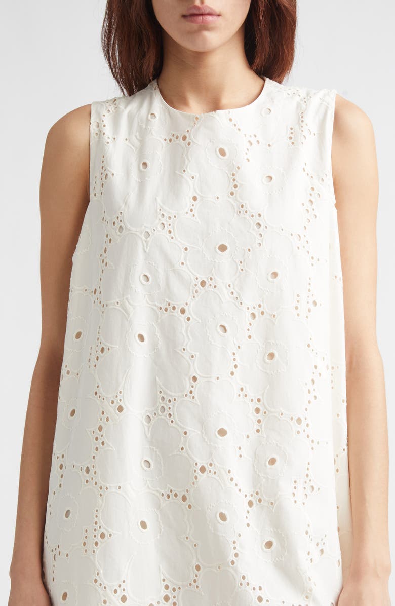 Marimekko Alvariinsa Unikko Cotton Eyelet Maxi Dress, Alternate, color, Off White