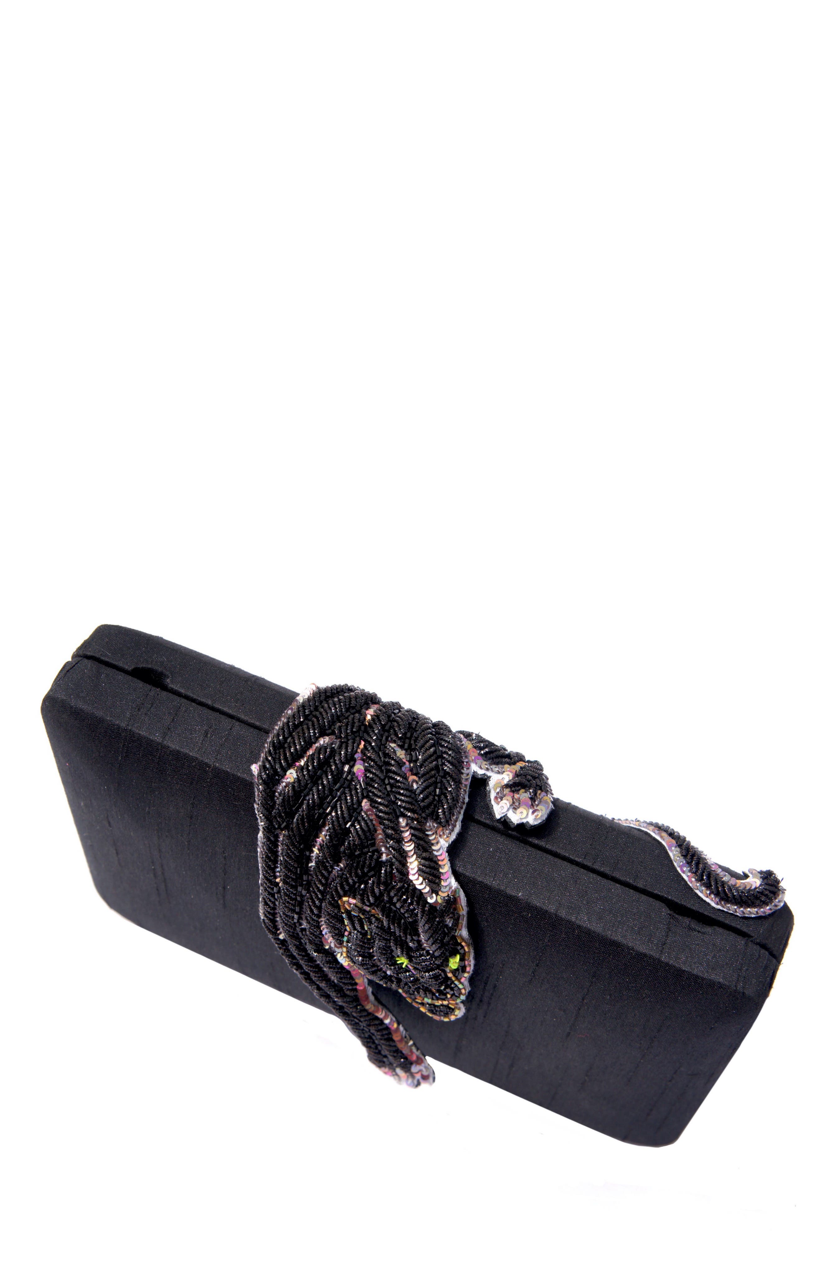 Simitri BagHeera Clutch, Alternate, color, Black