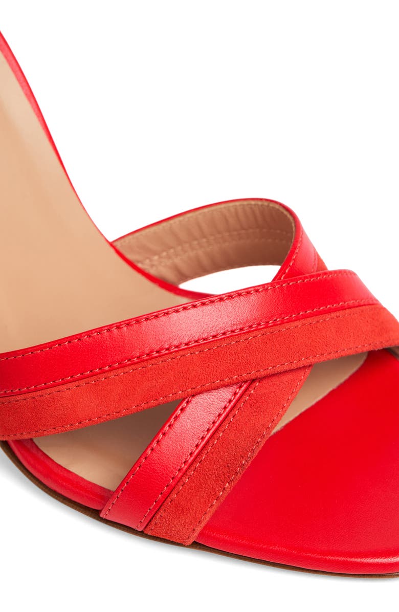 LK Bennett Lennon Colorblock Ankle Strap Sandal, Alternate, color, Red