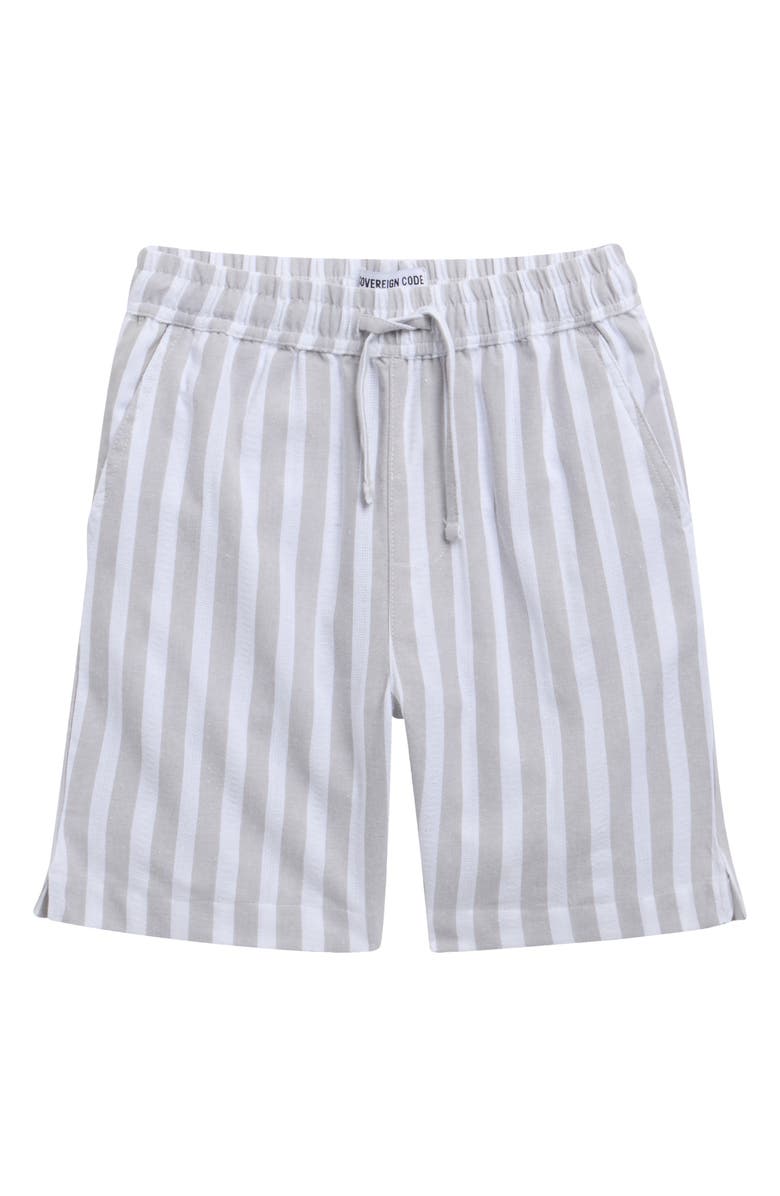 Sovereign Code Kids' Passport Stripe Shorts, Main, color, Light Grey / Pedro Stripe