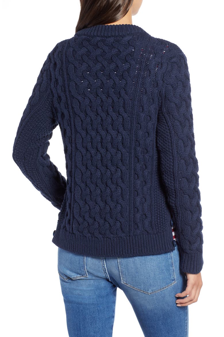 Fisherwoman Crewneck Pullover Sweater, Alternate, color, NAVY BLAZER