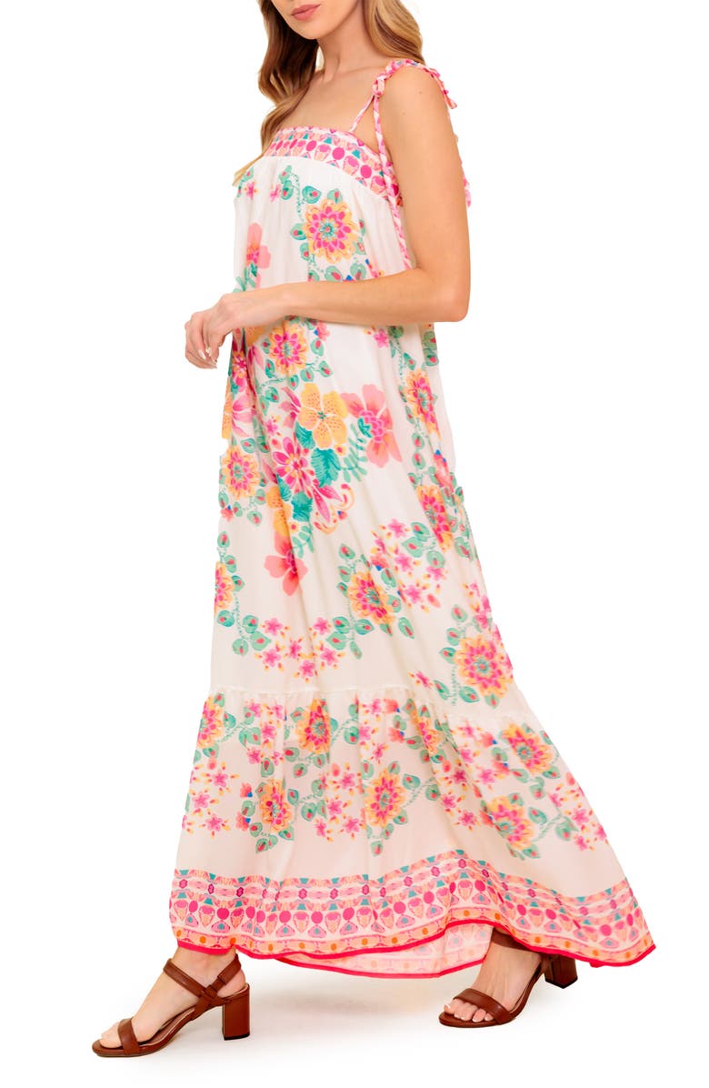 FLYING TOMATO Tie Strap Maxi Dress, Alternate, color, Ivory