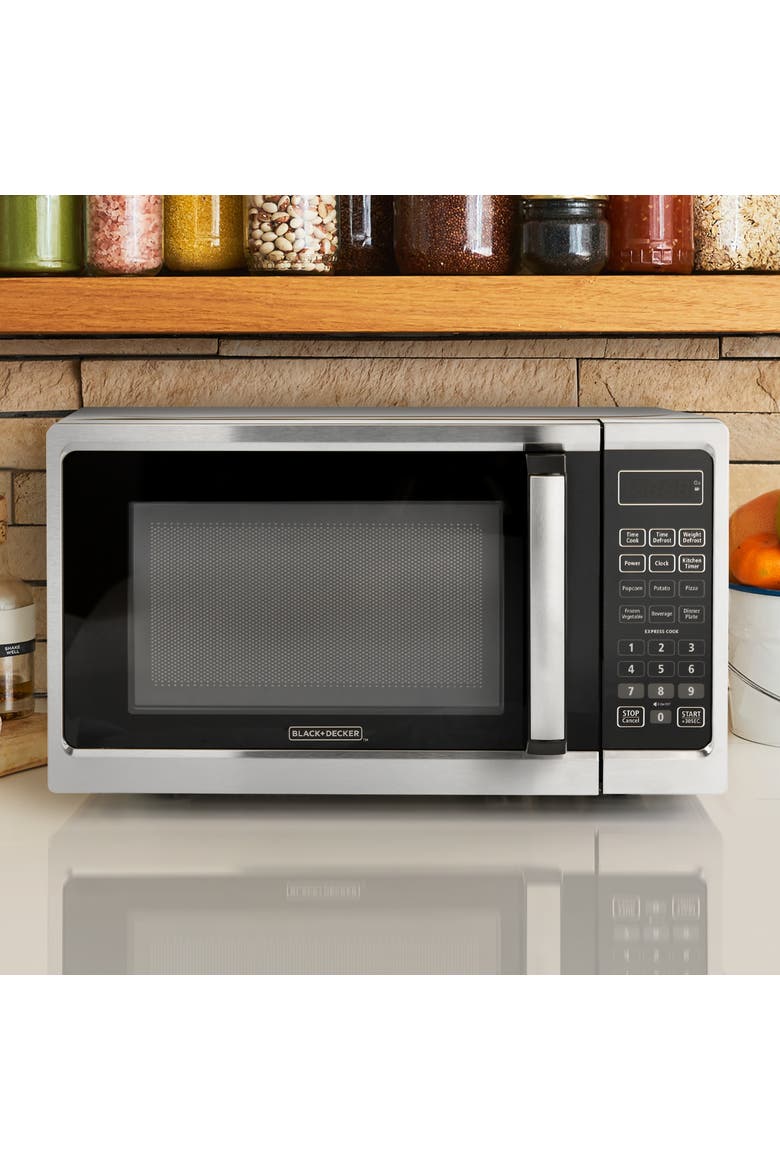 700W Digital Microwave Oven With Turntable in Stainless Steel, Alternate, color, Silver