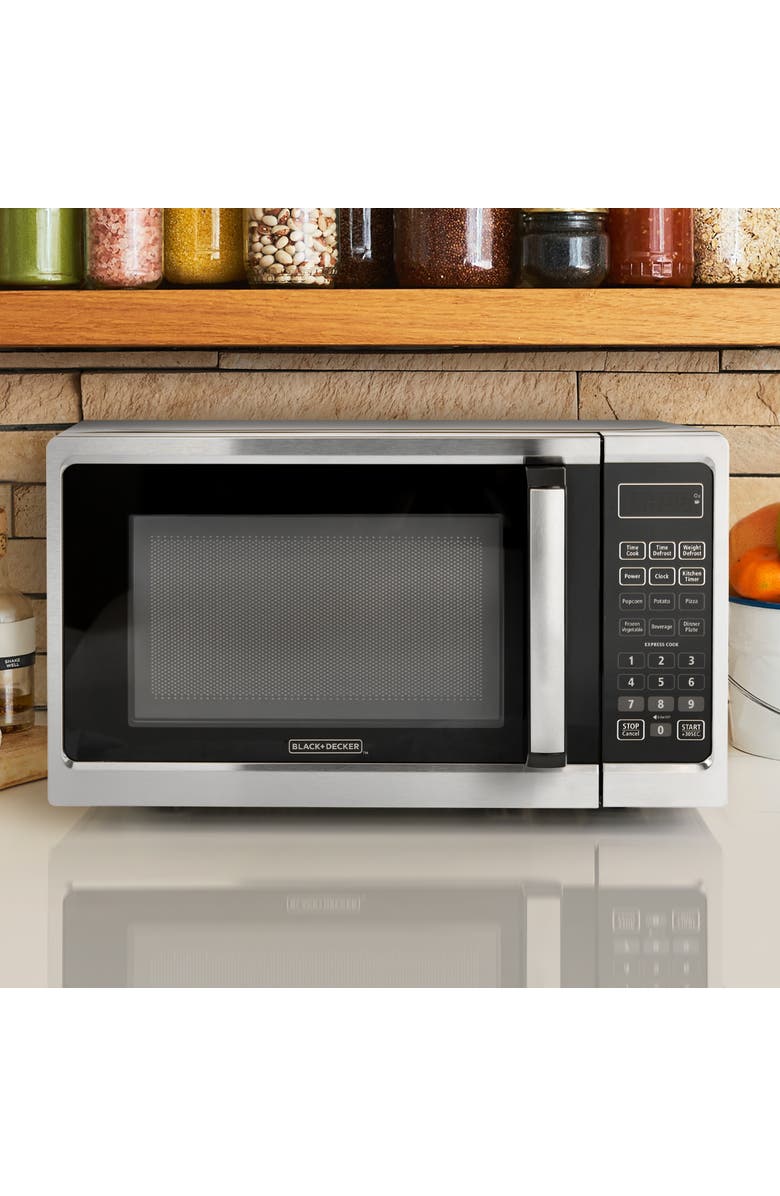 Black And Decker 700W Digital Microwave Oven With Turntable in Stainless Steel, Alternate, color, Silver