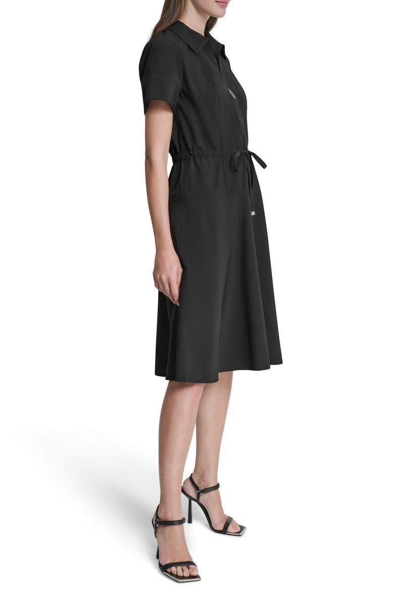 Commuter Fit and Flare Dress, Alternate, color, BLACK