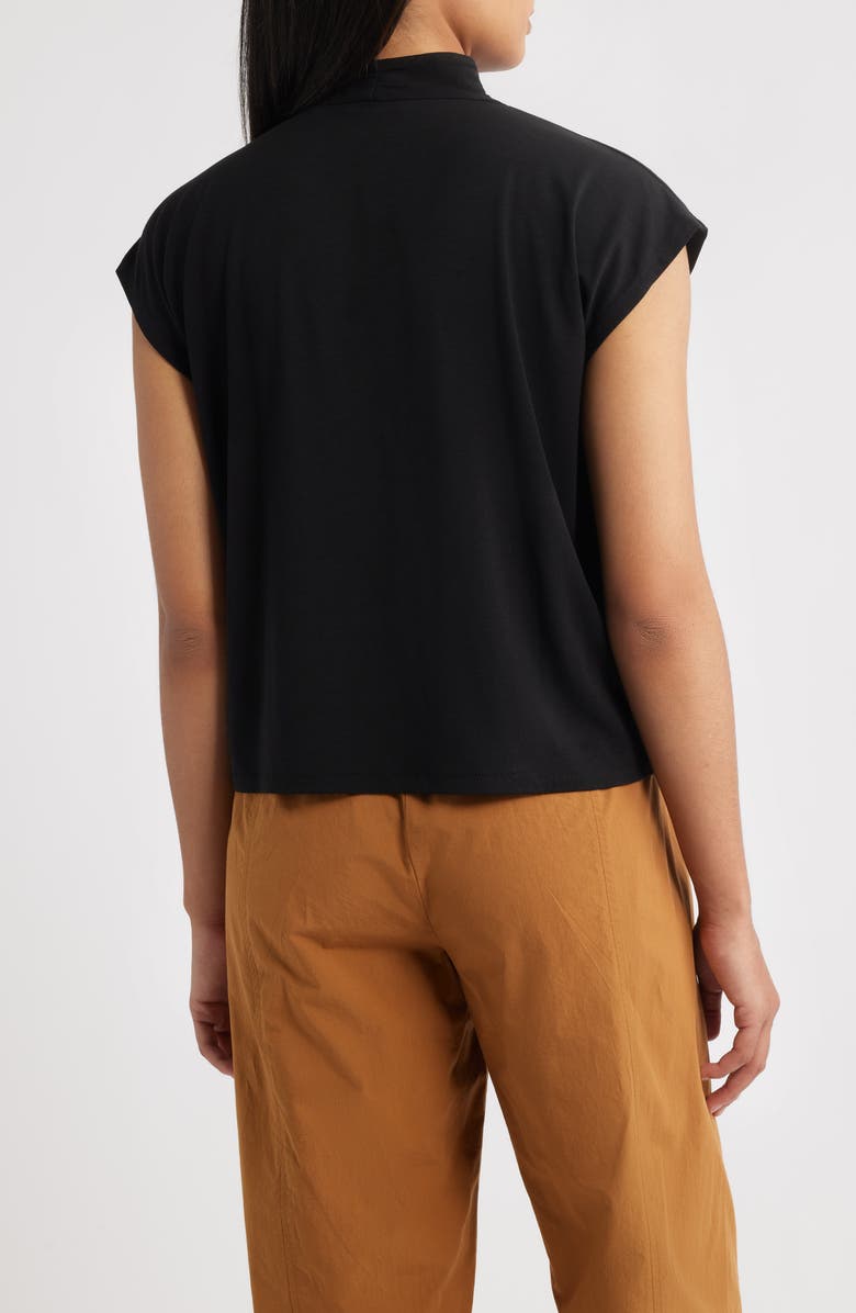 Eileen Fisher Cap Sleeve Boxy Top, Alternate, color, Black