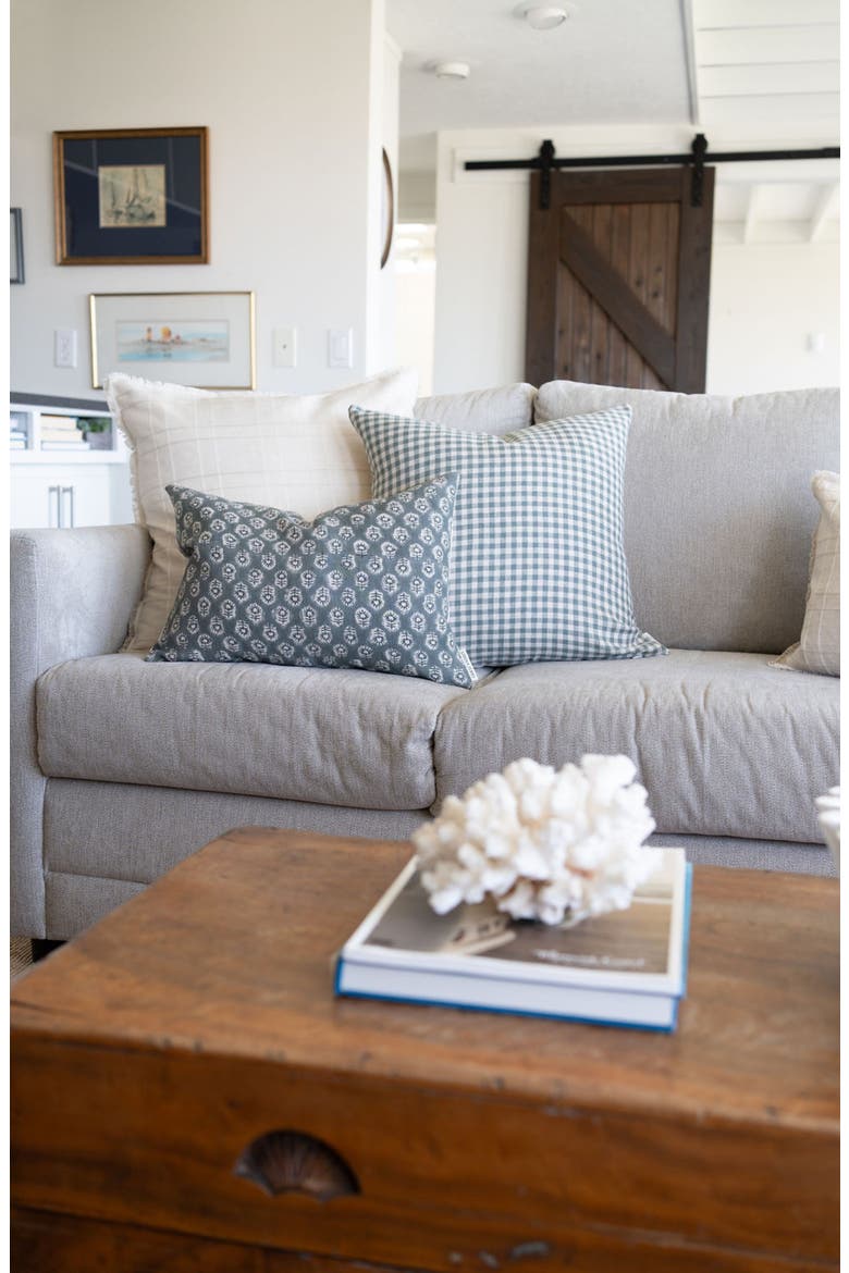 Quincy | Sage Green Linen Gingham Pillow Cover, Alternate, color, Vintage Sage Green
