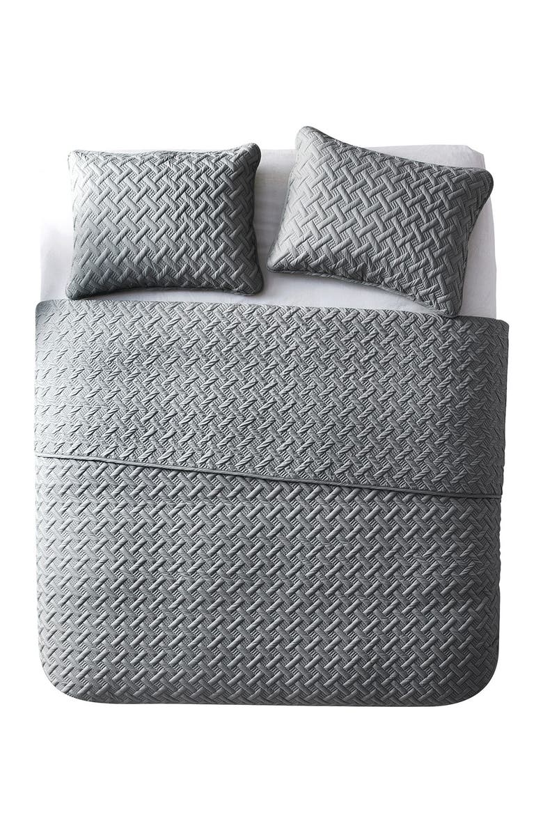 VCNY HOME Nina Embossed Basketweave Quilt Set - Twin, Main, color, Grey
