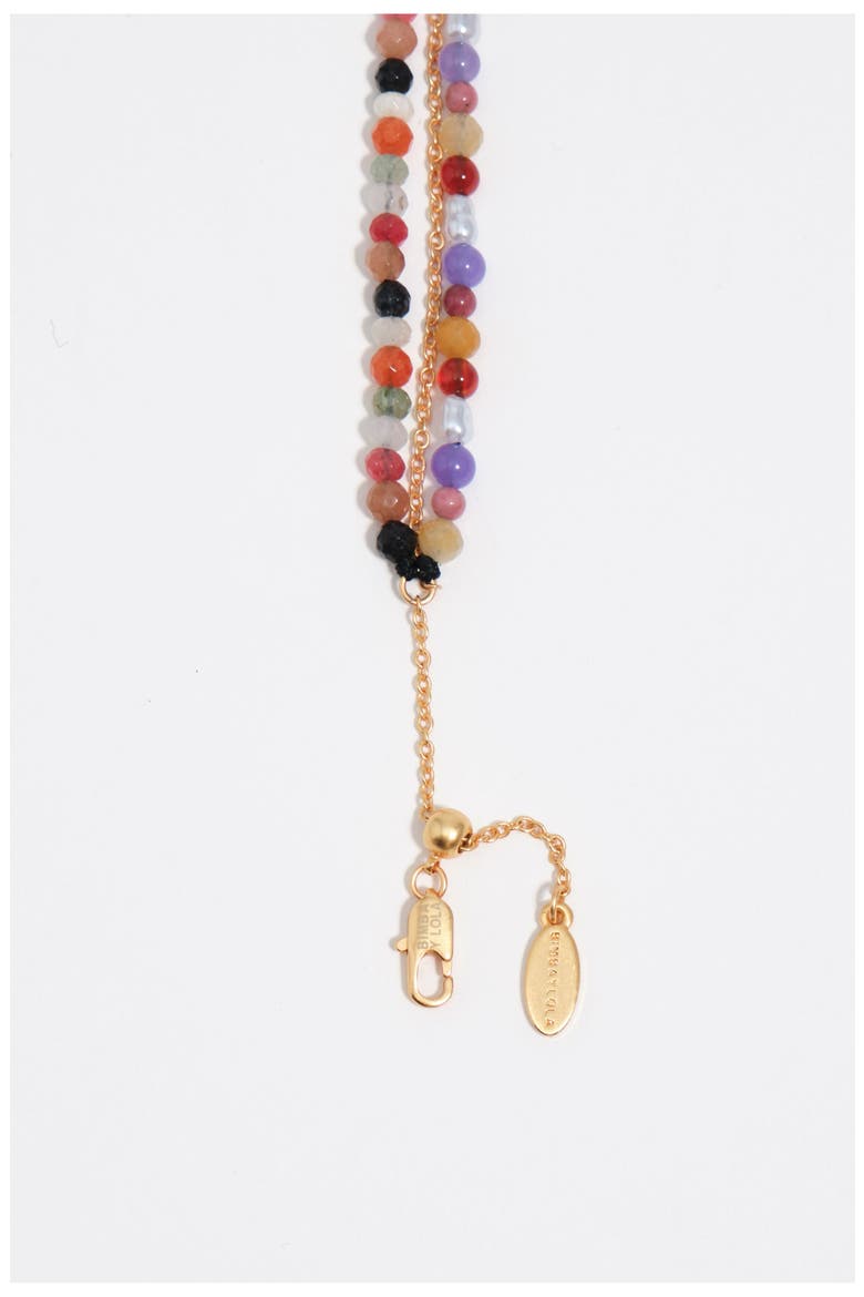 Multicolor Stones Double-Layer Necklace, Alternate, color, LIGHT LILAC