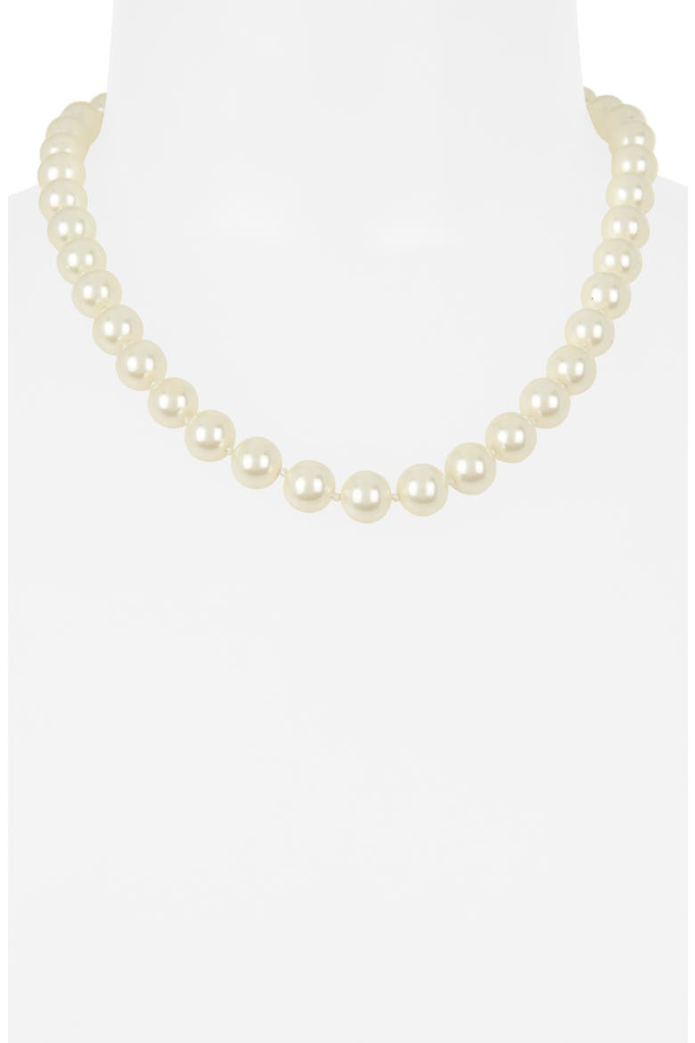 Faux Pearl Necklace, Alternate, color, WHITE/ SILVER