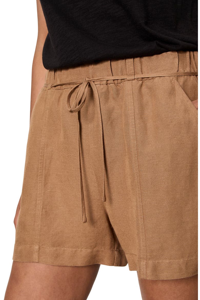 Spring Tide Belted Linen Blend Shorts, Alternate, color, TOASTED CO