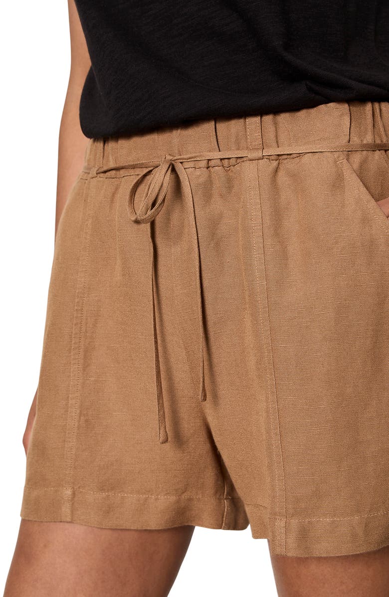 Sanctuary Spring Tide Belted Linen Blend Shorts, Alternate, color, Toasted Coconut Brown