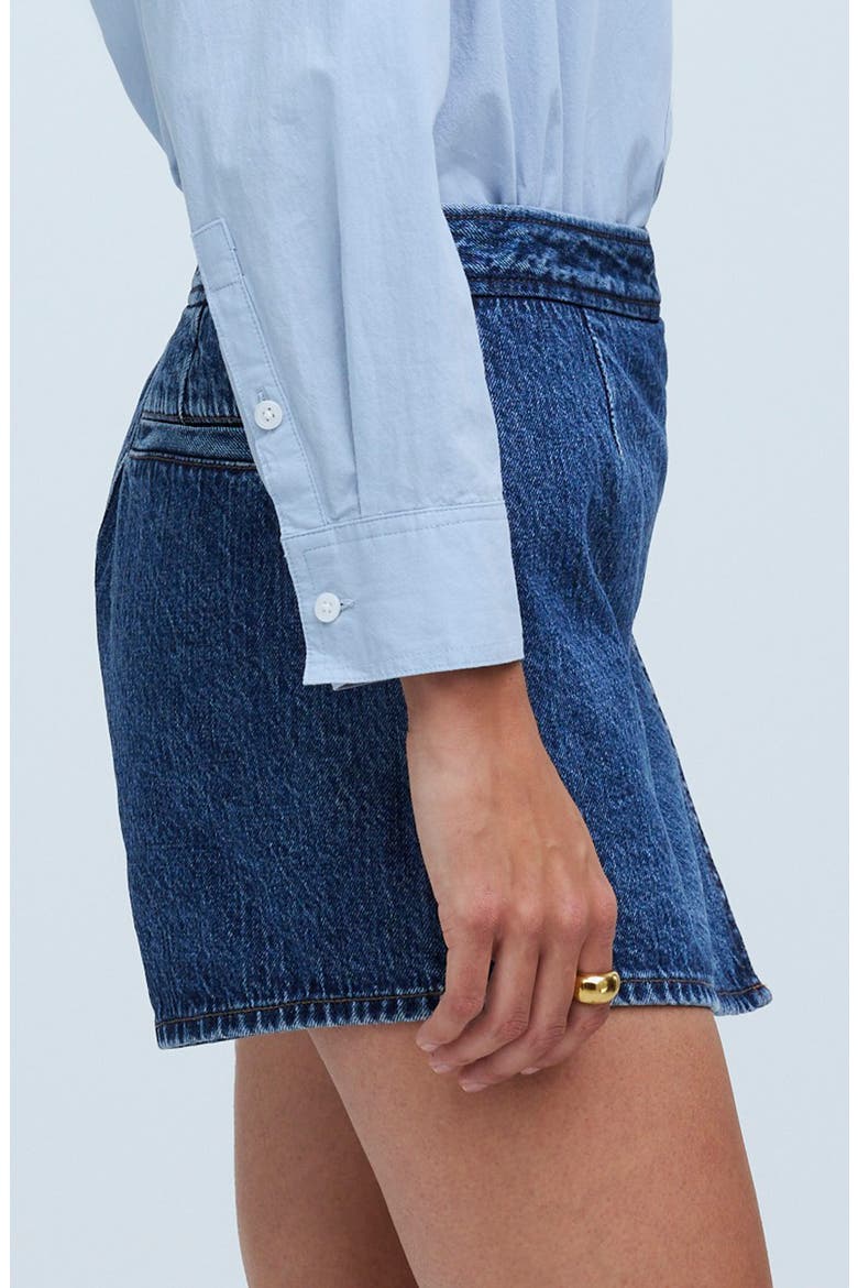 Denim Wrap Miniskort, Alternate, color, HAWORTH WASH