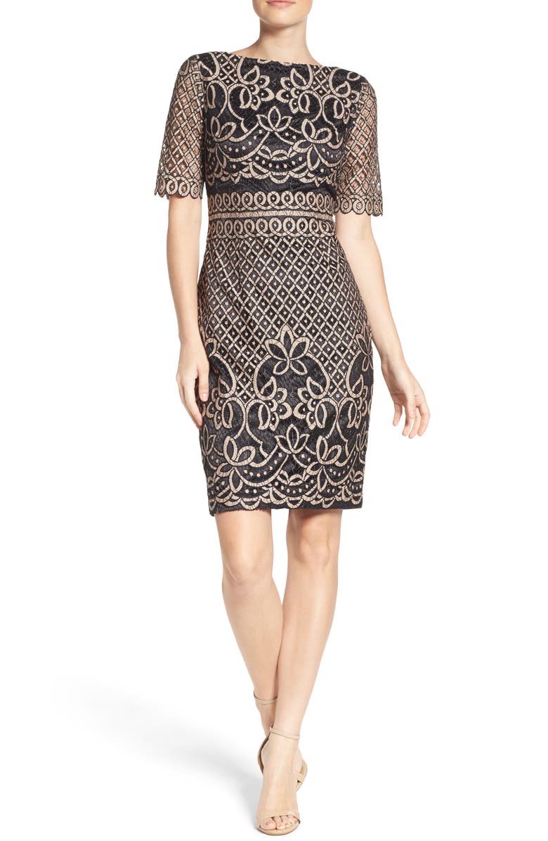 Eliza J Lace Sheath Dress, Alternate, color,