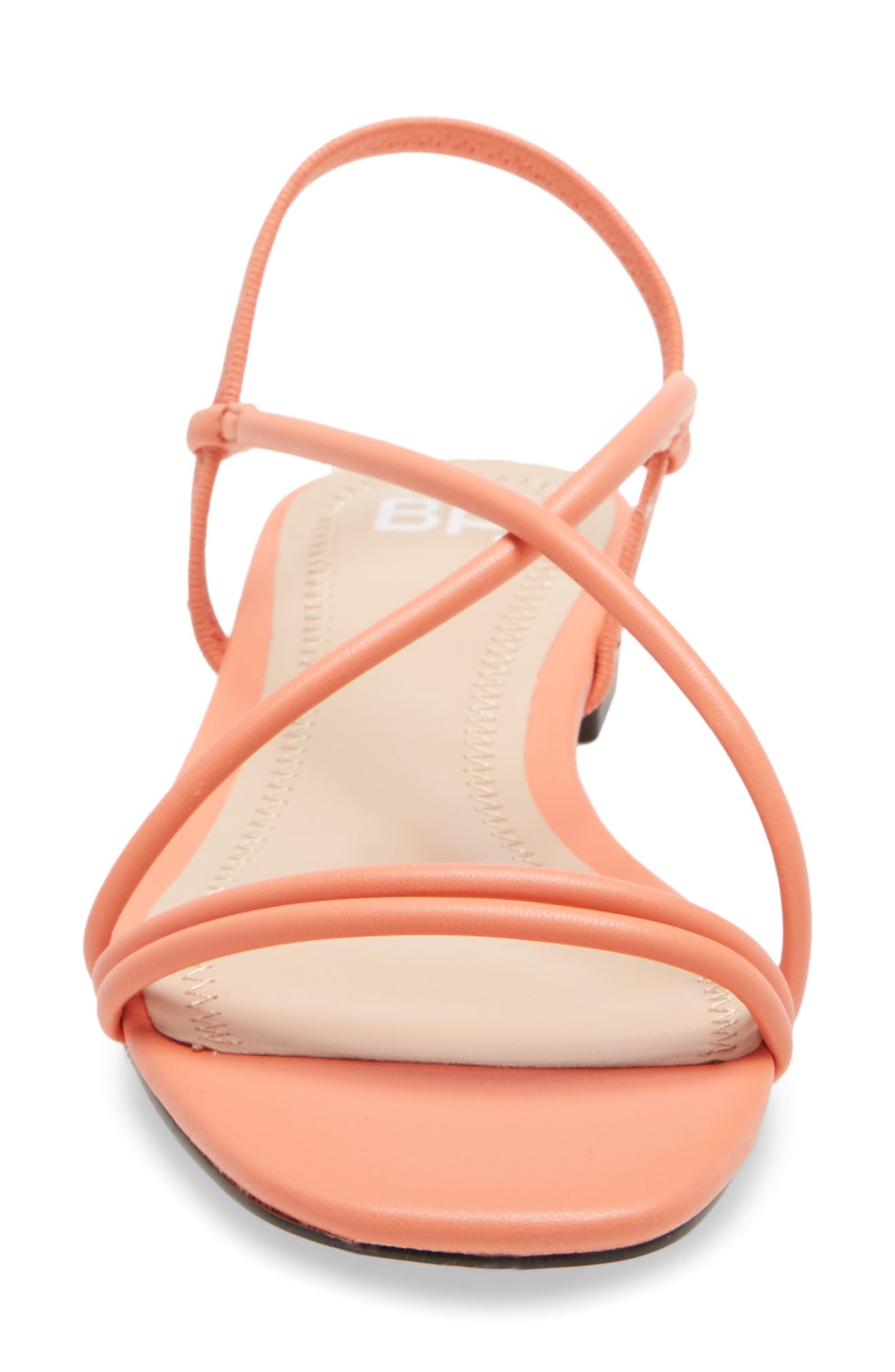 Fiona Strappy Flat Sandal, Alternate, color, CORAL FAUX LEATHER