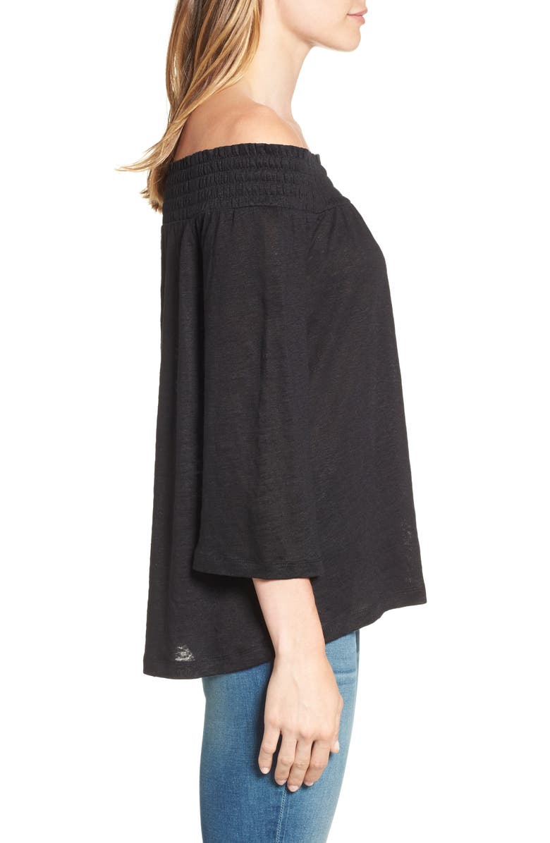 Caslon<sup>®</sup> Off the Shoulder Linen Knit Top, Alternate, color,