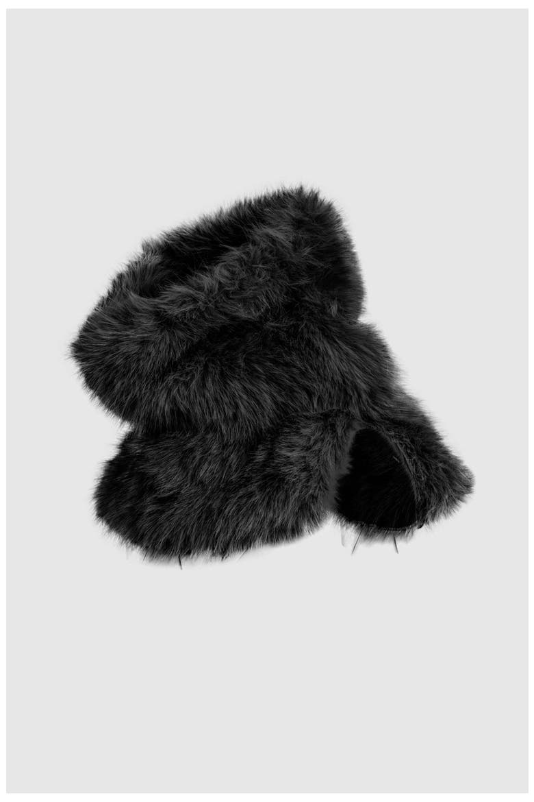 Faux Fur Solid Faux Fur Neckwarmer, Main, color, Black