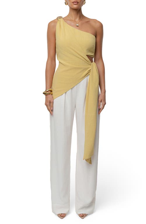 Jluxlabel Palmera One-shoulder Top In Yellow