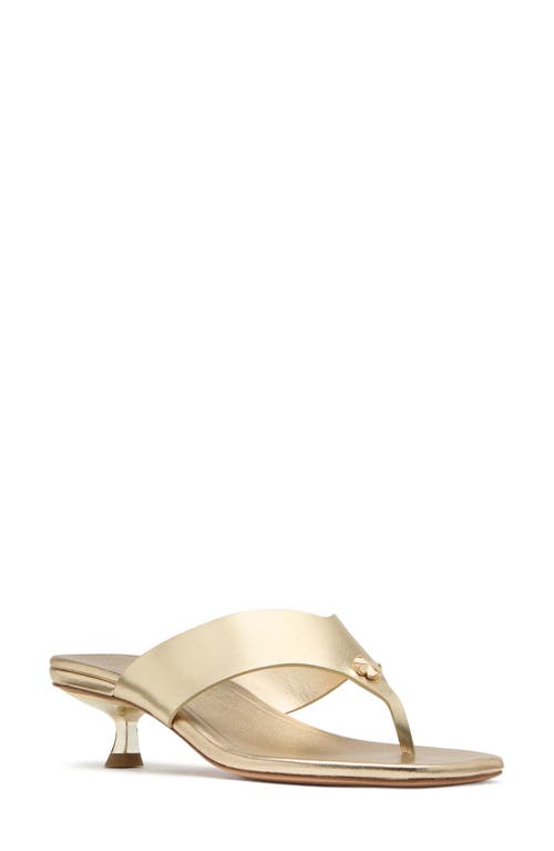 Kate Spade Spade Flower Kitten Heel Sandals In Pale Gold