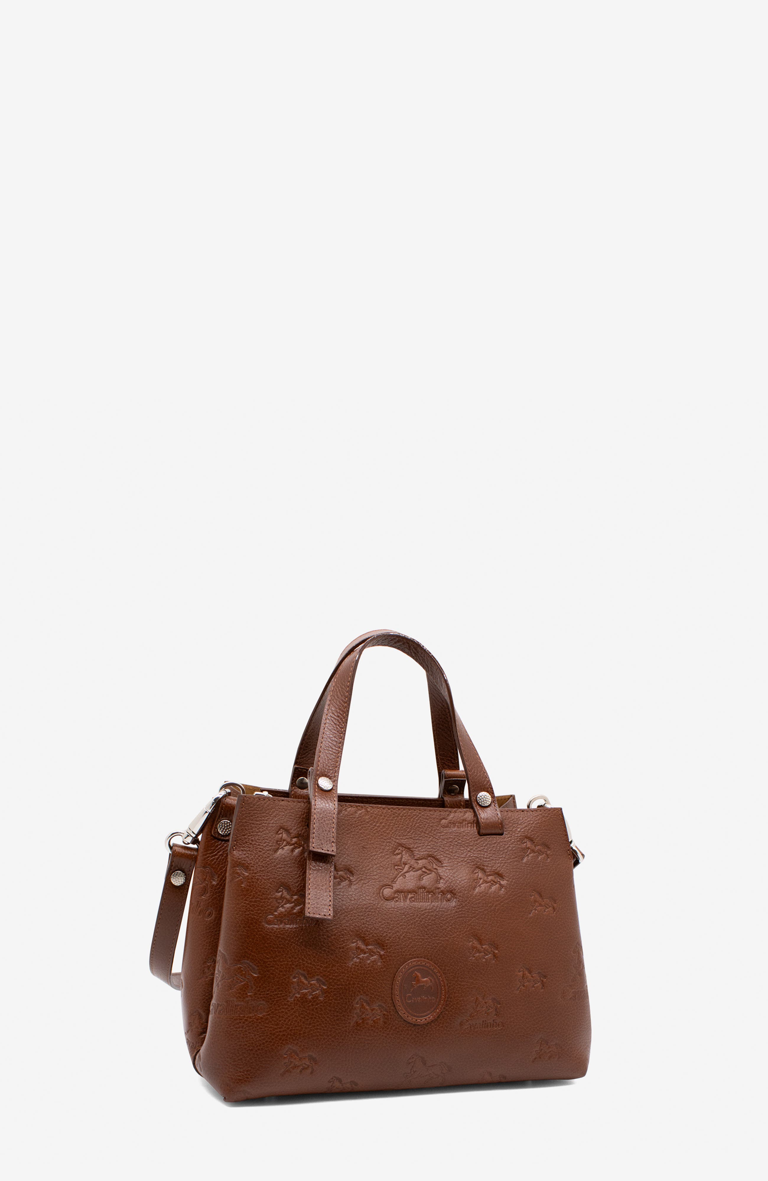 Cavalo Lusitano 490 Embossed Leather Handbag, Alternate, color, Camel Brown